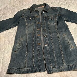 Chico's Classic Long Jean Jacket Size 00P ( US SIZE XS 2 Petite)